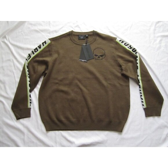 New W/ Tag Harley Davidson Skull Crew Neck Pullover Sweater Sz XL (NW181) - Picture 4 of 8